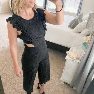 🛑 SOLD Sexy Black Romper - Blue Blush - Size L